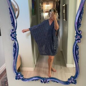 Sundance catalogue brand. Shawl poncho style. New with tags. Blue. One size.
